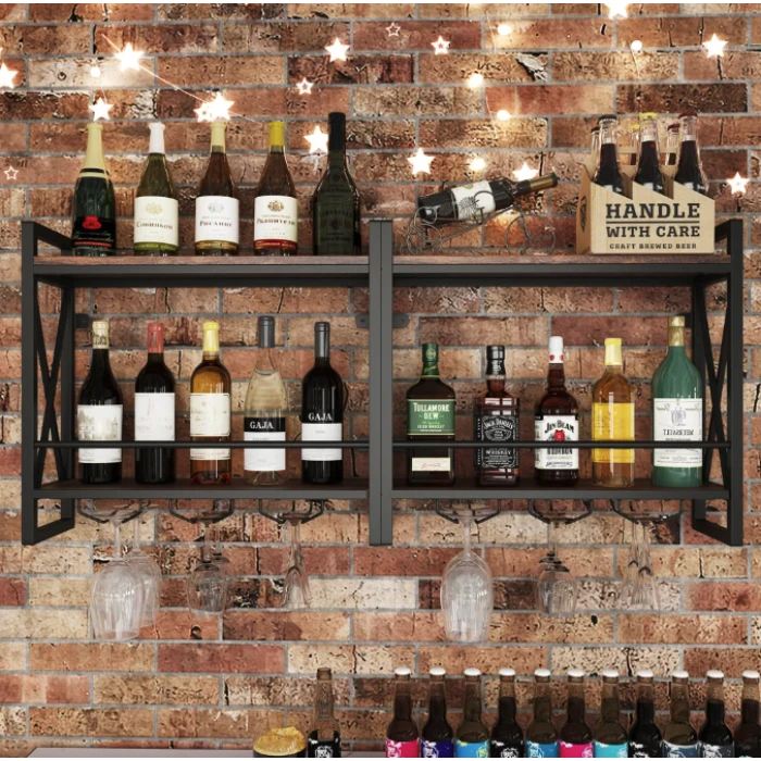 Настенный винный стеллаж Costway Lagom в стиле Loft
