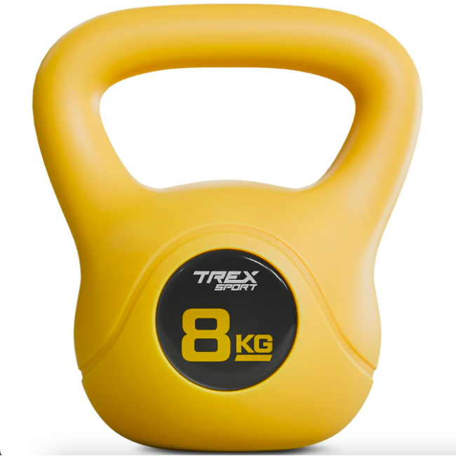 Гиря виниловая 8кг Trex Sport TX-008CKB желтая