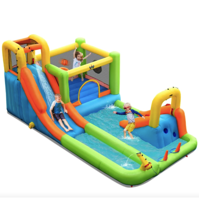 Надувной водный детский центр Costway Park Bounce House с горкой (без вентилятора)