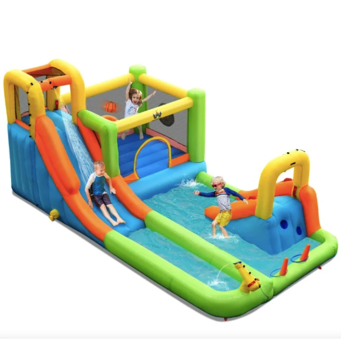 Надувной водный детский центр Costway Park Bounce House с горкой (без вентилятора)