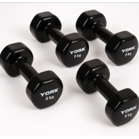 Гантелі для фітнесу вінілові круглі York Fitness 2х5кг чорний