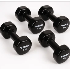 Гантелі для фітнесу вінілові круглі York Fitness 2х5кг чорний