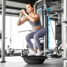 Балансувальна півсфера Gymtek Flex Core Half Ball 58см з еспандерами + насос чорний