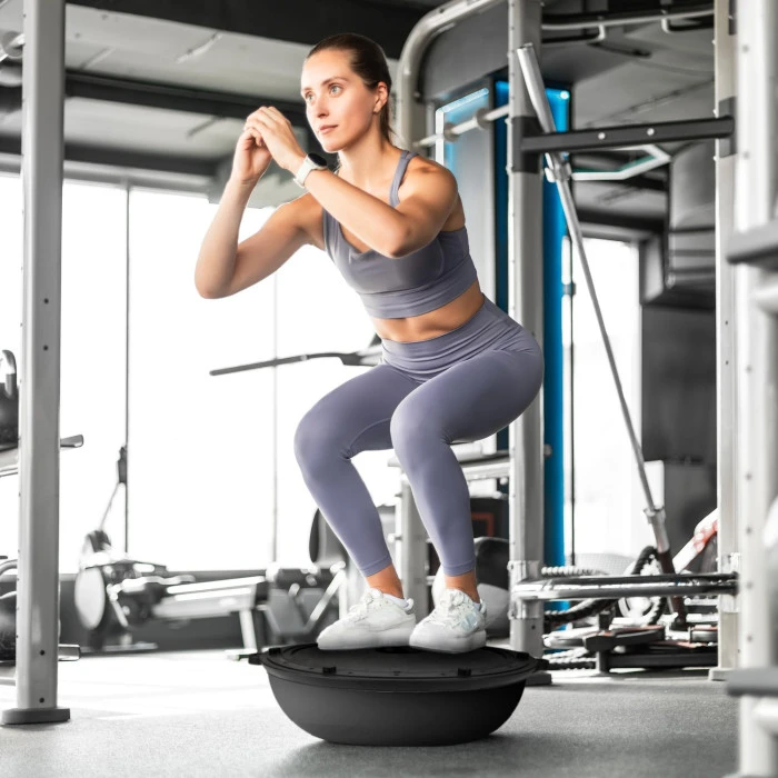 Балансувальна півсфера Gymtek Flex Core Half Ball 58см з еспандерами + насос чорний