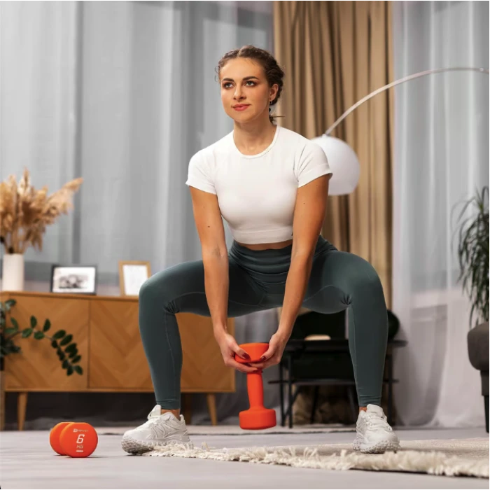 Гантели для фитнеса неопреновые круглые Hop-Sport HS-V060DR 2x6кг оранжевый