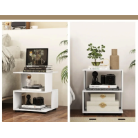 Журнальный столик Costway Luna 3-уровневый белый