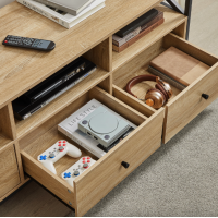 Тумба под телевизор Leobert Kamila в стиле Loft с 3 ящиками натуральный