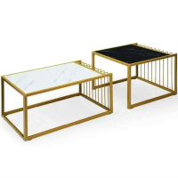 Комплект журнальных столов Costway Scorpion из искусственного мрамора