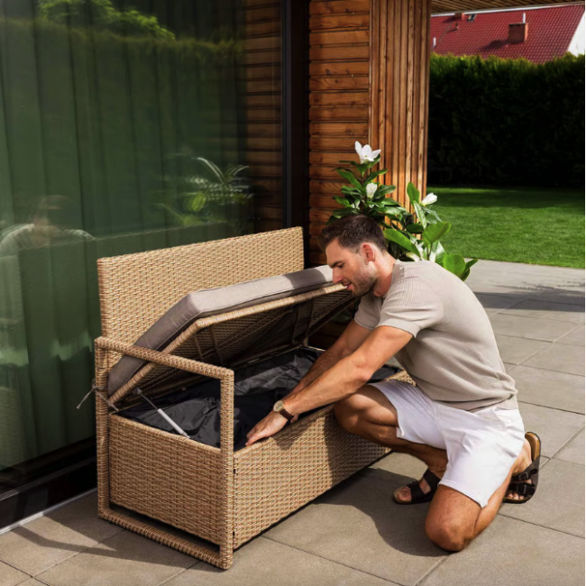 Садовая скамейка Di Volio Verbana с местом хранения бежевый