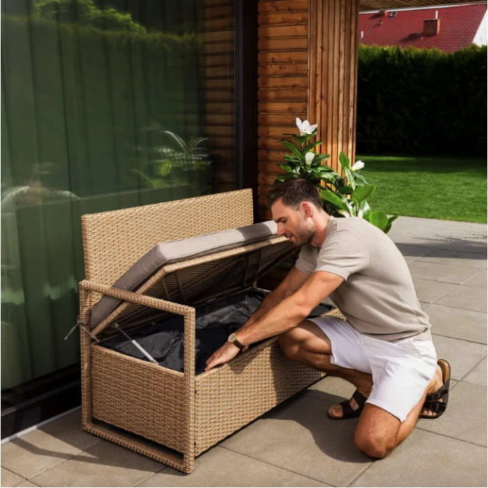 Садовая скамейка Di Volio Verbana с местом хранения бежевый