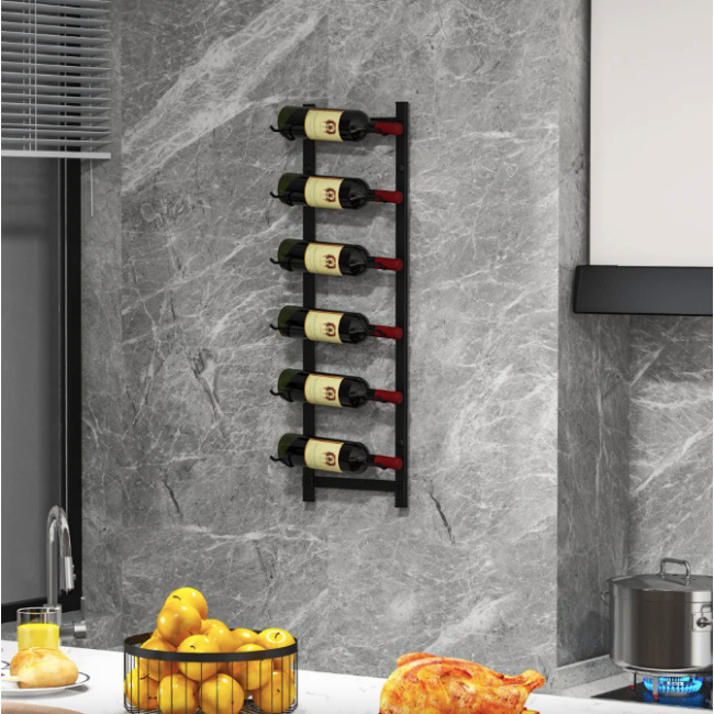 Настенная стойка Costway Relax для вина на 6 бутылок