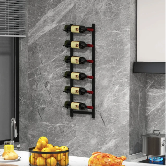 Настенная стойка Costway Relax для вина на 6 бутылок