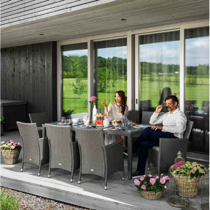 Садові меблі Di Volio VERONA 8+1 Сірий/сірий