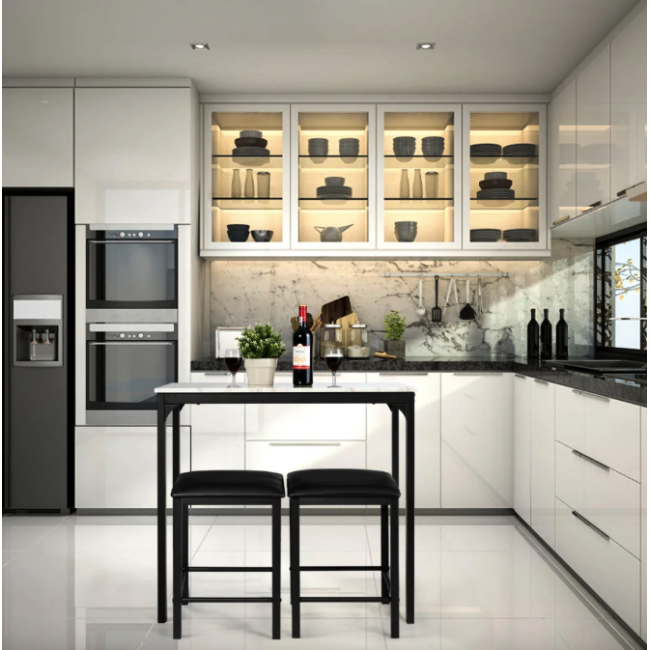 Комплект мебели Costway Venni барный стол с табуретом 2 шт.