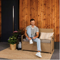 Садовая скамейка Di Volio Verbana с местом хранения бежевый