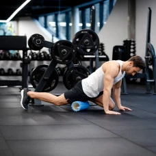 Массажный ролик Gymtek для йоги и фитнеса EVA 33*14см синий