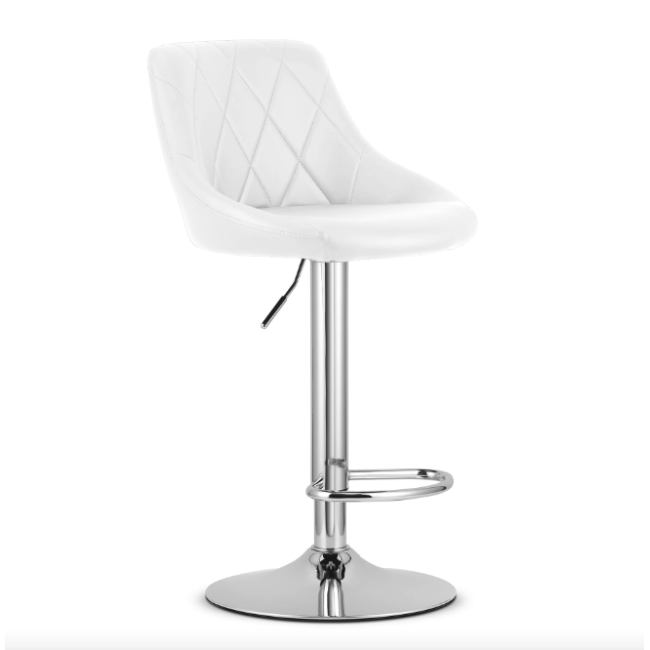 Барний стілець Leobert Kast з спинкою білий