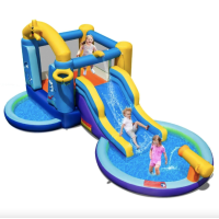 Надувна водна гірка Costway Planet з двома басейнами та насосом