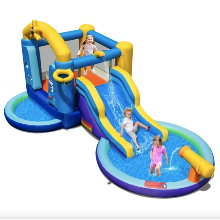 Надувна водна гірка Costway Planet з двома басейнами та насосом