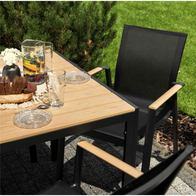 Комплект садових меблів Di Volio Cremo 4+1 чорний/бежевий