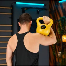 Гиря вінілова 8кг Trex Sport TX-008CKB жовта