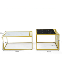 Комплект журнальных столов Costway Scorpion из искусственного мрамора