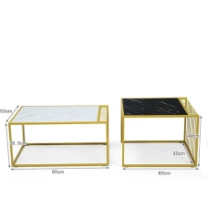 Комплект журнальных столов Costway Scorpion из искусственного мрамора