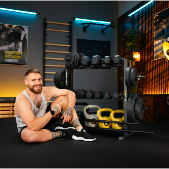 Стійка 3-рівнева для гантелей, грифів та гирь Trex Sport TX-075DR