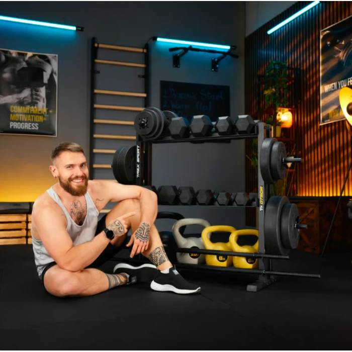 Стійка 3-рівнева для гантелей, грифів та гирь Trex Sport TX-075DR