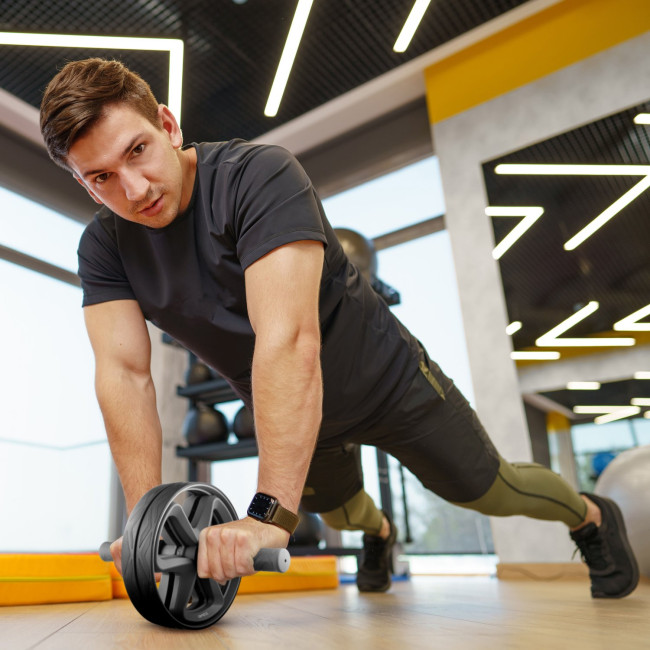 Ролик для пресу подвійний Gymtek чорний