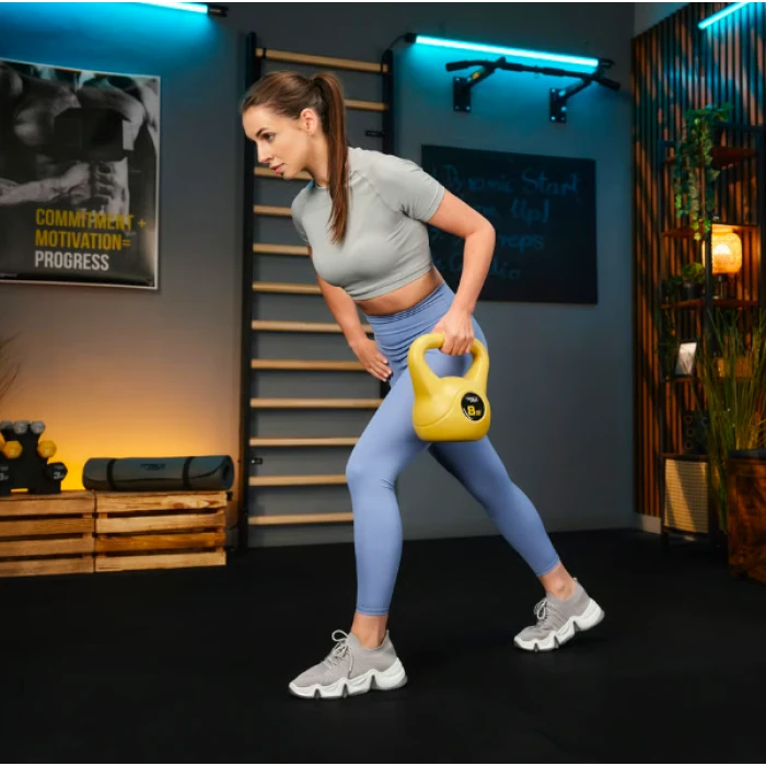 Гиря виниловая 8кг Trex Sport TX-008CKB желтая