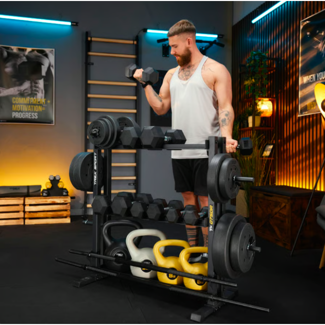 Стійка 3-рівнева для гантелей, грифів та гирь Trex Sport TX-075DR