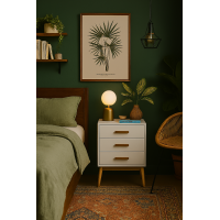 Тумба приліжкова Chomik AVESTA на три ящики у скандинавському стилі