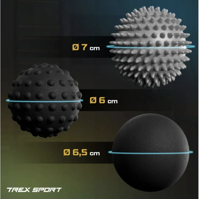 Набір масажних м'ячів Trex Sport TX-003MSA 3в1 для йоги та фітнесу EPP