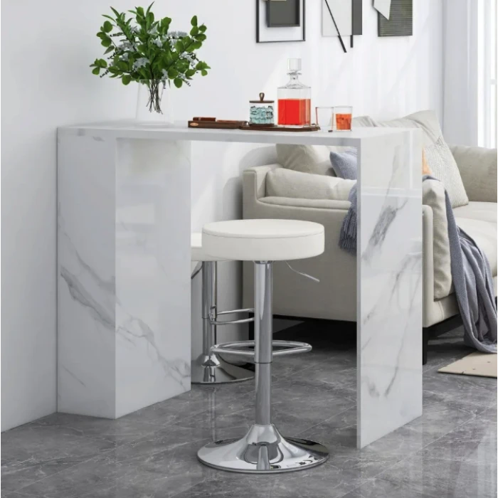 Комплект барних стільців Costway Loreto з круглим сидінням білий