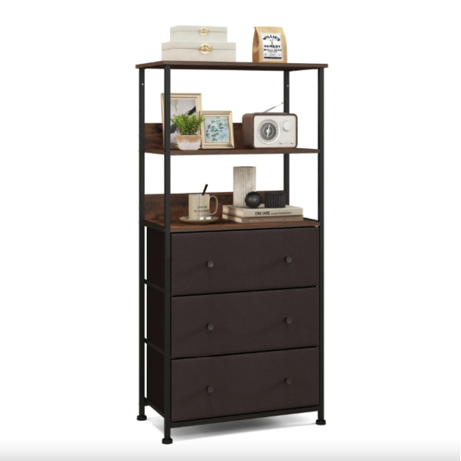 Стеллаж Costway Skiff с текстильными ящиками в стиле Loft