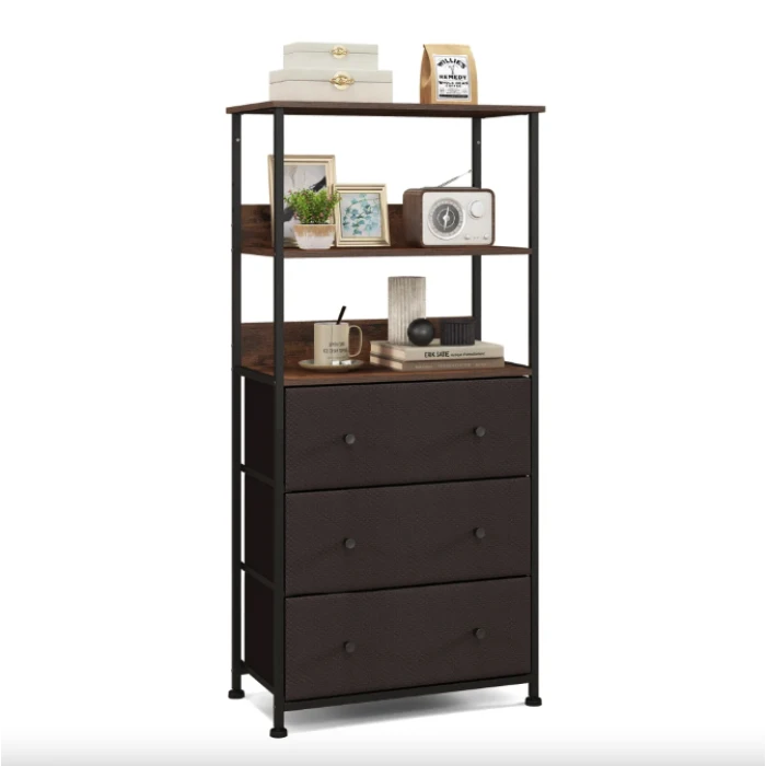 Стелаж Costway Skiff із текстильними ящиками в стилі Loft