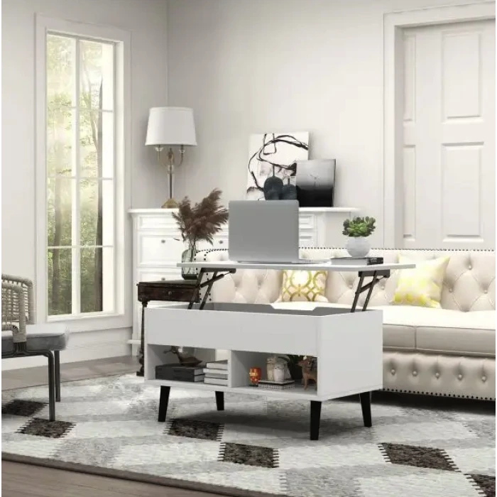 Стол трансформер Costway Lagom в стиле Loft белый