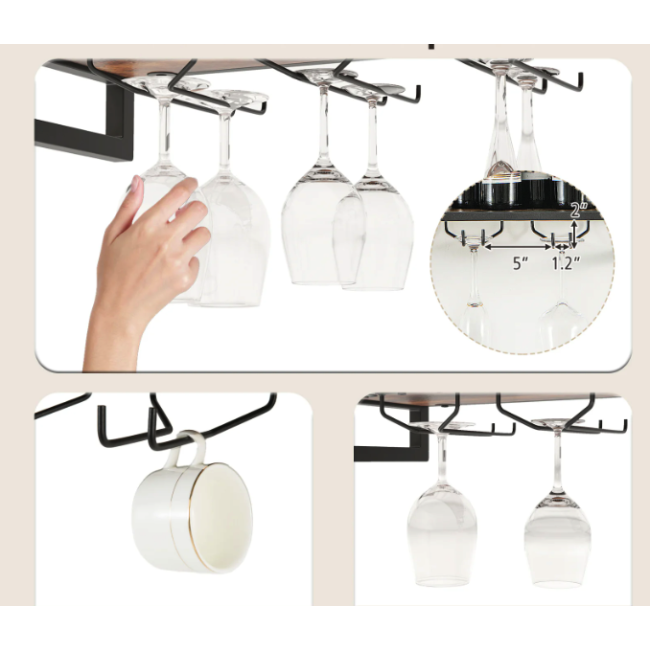 Настенный винный стеллаж Costway Lagom в стиле Loft