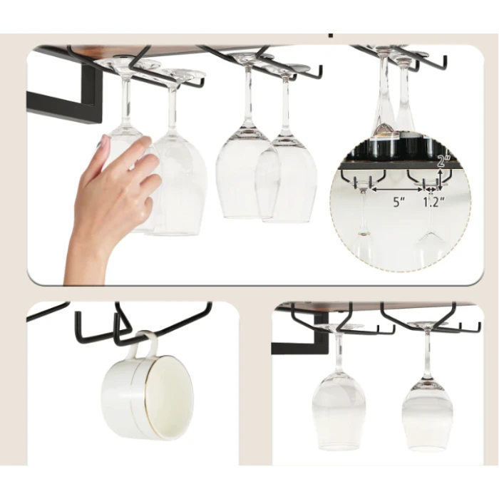 Настенный винный стеллаж Costway Lagom в стиле Loft