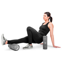 Роллер массажер (валик, ролик) для кроссфита и йоги Hop-Sport HS-001YG серый