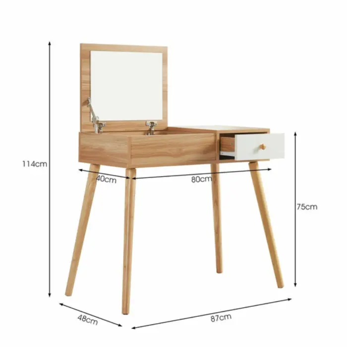 Туалетний столик Chomik SECTOR у скандинавському стилі з відкидним дзеркалом