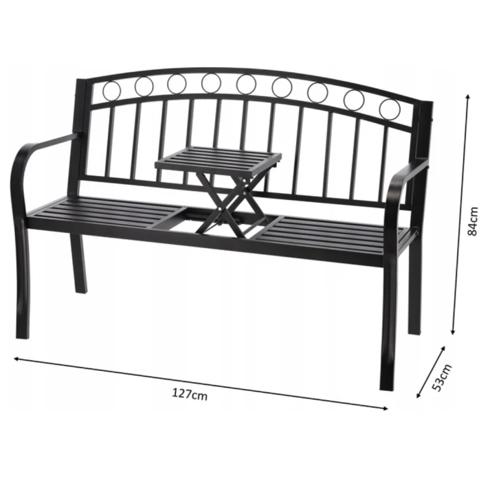 Лавка садова Chomik GARDEN LINE DUO з розкладним столиком