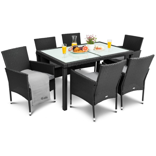 Садові меблі Di Volio VERONA 6+1 чорна