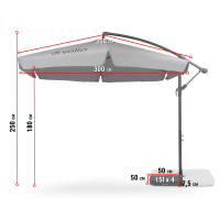 Зонтик садовый Di Volio EMPOLI 300см кремовый+ Основа садового зонтика