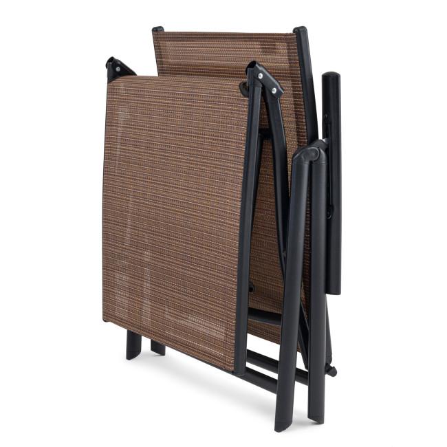 Садовый шезлонг с алюминиевой рамой Di Volio Bolzano коричневый