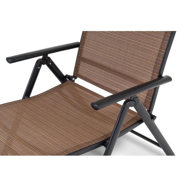 Садовый шезлонг с алюминиевой рамой Di Volio Bolzano коричневый