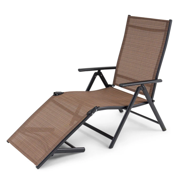 Садовий шезлонг з алюмінієвою рамою Di Volio Bolzano коричневий