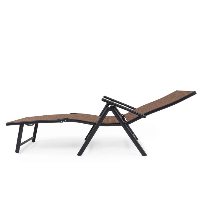 Садовий шезлонг з алюмінієвою рамою Di Volio Bolzano коричневий