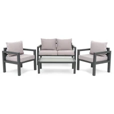 Комплект садових меблів Di Volio Brescia 2 сірий/світло-сірий